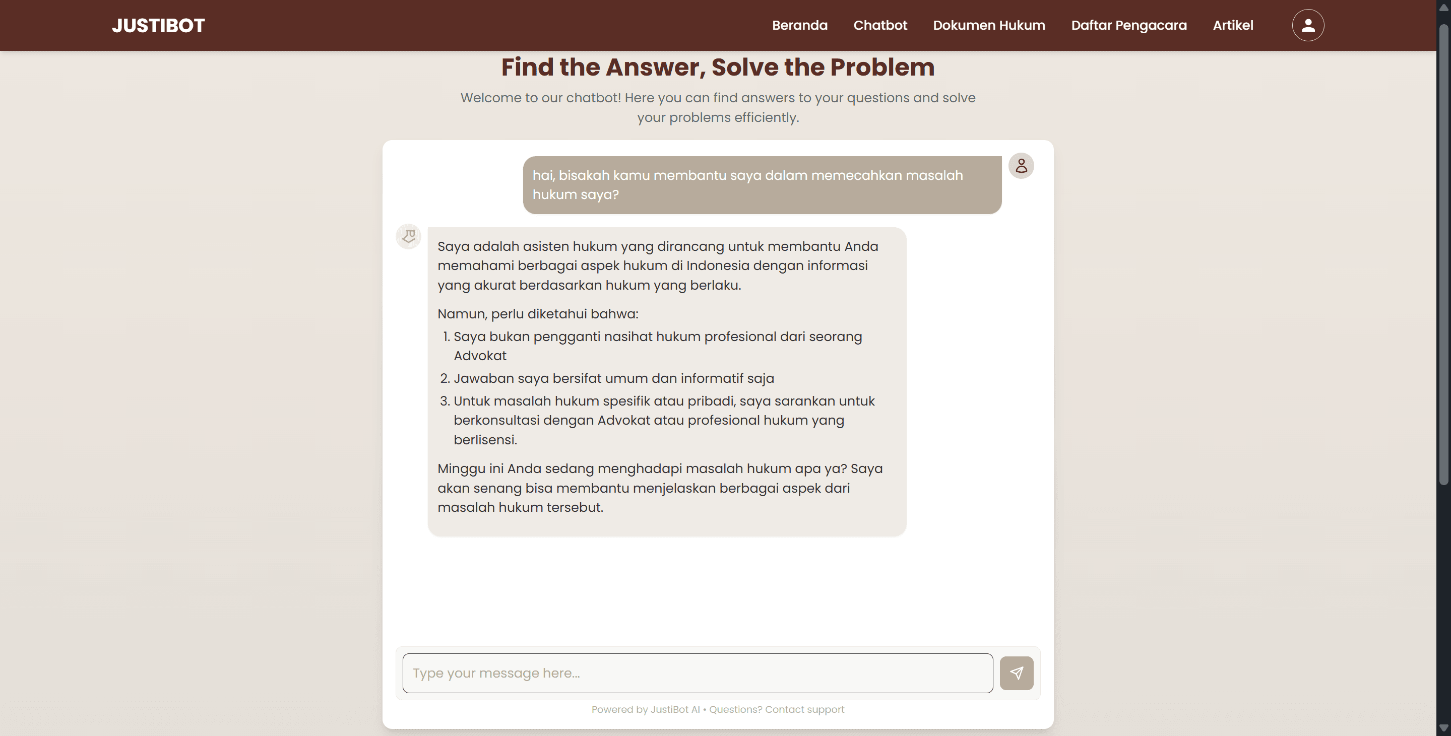 Chatbot Hukum